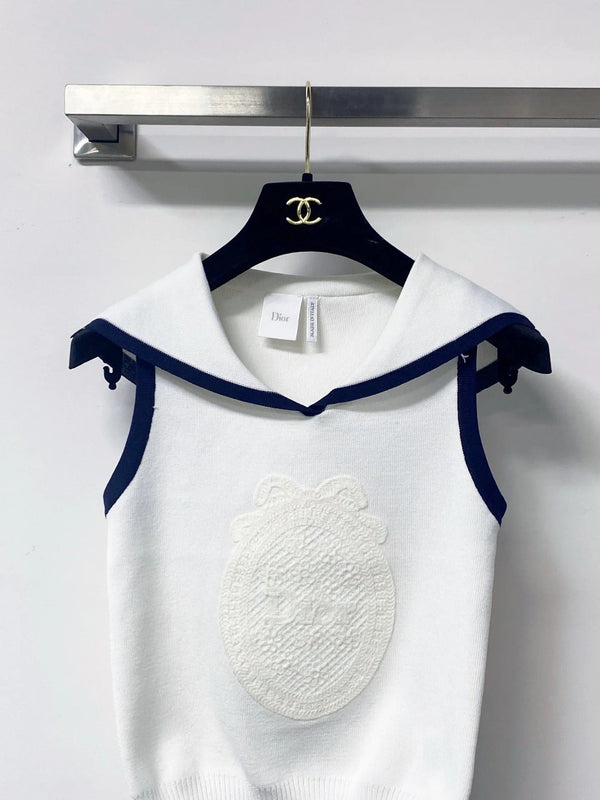 CD 2026 Vest Shirt White Navy Wool 625811