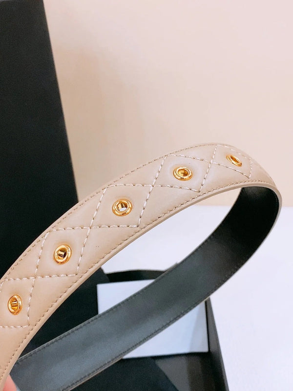 CC 2026 Quilted CC Buckle Belt 30mm Lambskin
