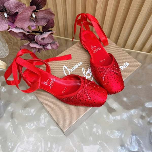 CL Sweetie Jane Strass Ballerina Flat Strass Silk Leather 853096