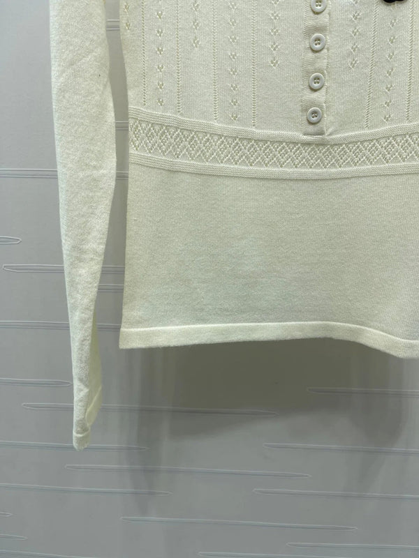 Chanel 2026 Square Knit Long-sleeved Top Wool 292169