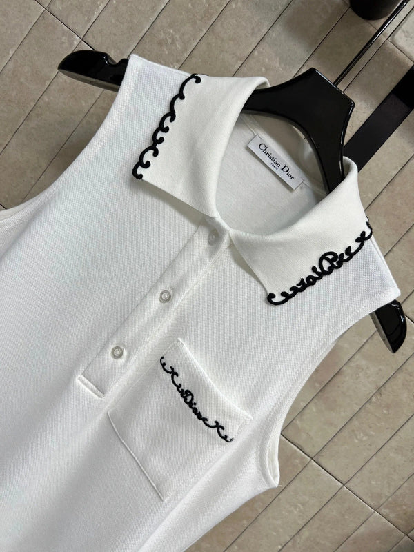 CD 2026 Sleeveless Polo Dress Cotton 401756