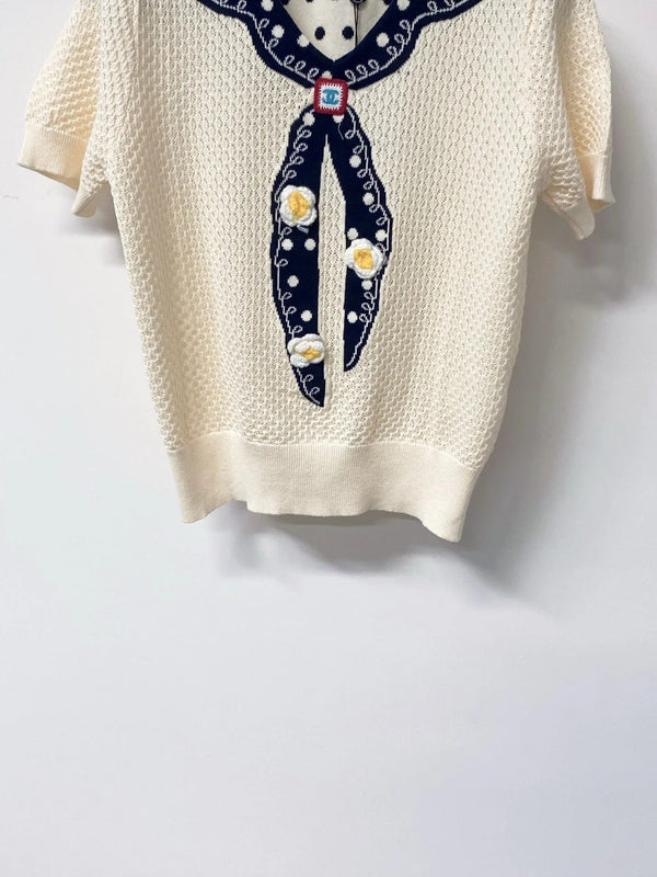 CC 2026 Striking Blue Sailor Short-Sleeve Shirt Cream Wool 650953
