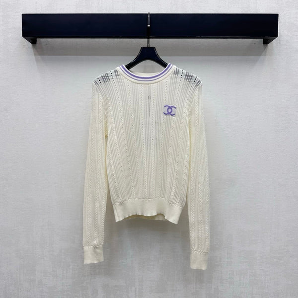 CC 2026 Hollow Long-sleeved Knit Top Wool 418615