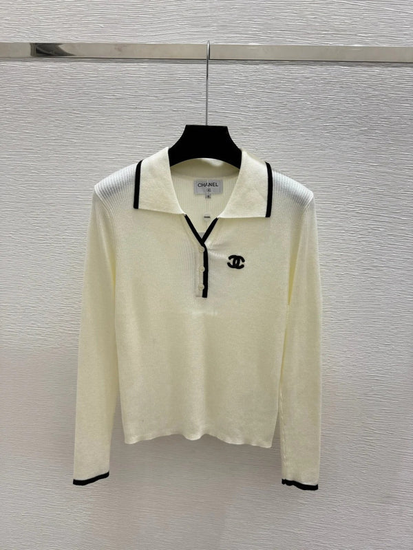 Chanel 2026 Long-sleeved Knitted Polo Shirt Wool 244648