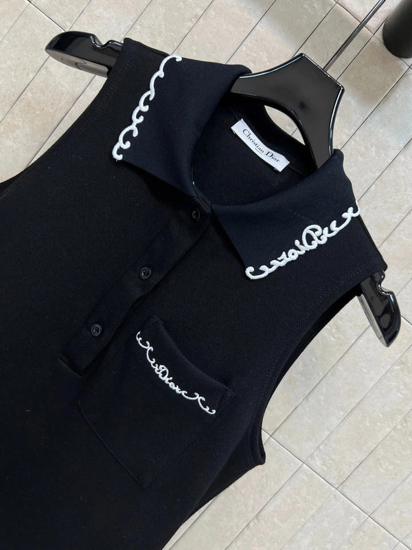 CD 2026 Sleeveless Polo Dress Cotton 401756