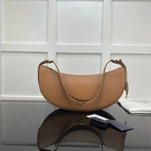 Prad 2026 Large Demi-Lune Shoulder Bag 42cm Calfskin