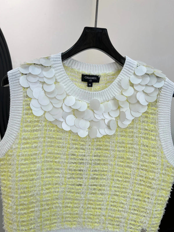 CC 2026 Vest Light Yellow mix White Cotton 664173