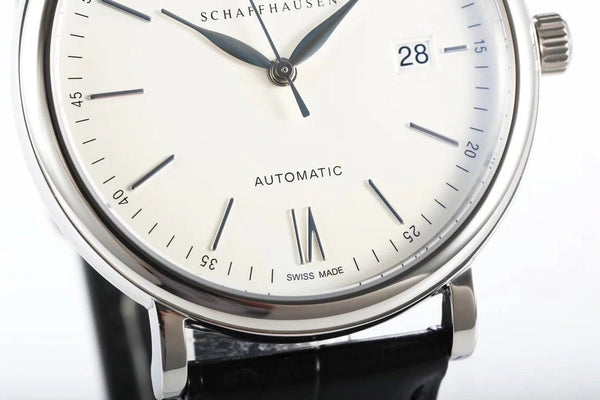 IWC Portofino 40mm Cream Dial Steel Case Black Leather Strap
