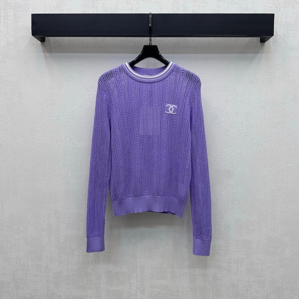 CC 2026 Hollow Long-sleeved Knit Top Wool 418615