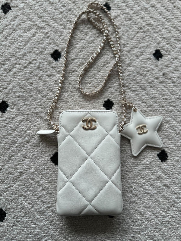 CC 2026 Phone Case With Star Calfskin