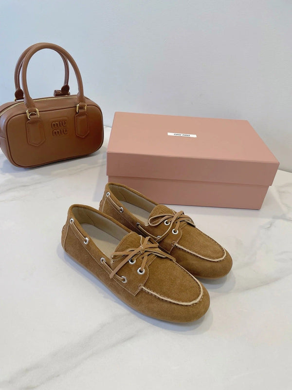 Miu 2026 Vintage Loafers Suede Leather 941761
