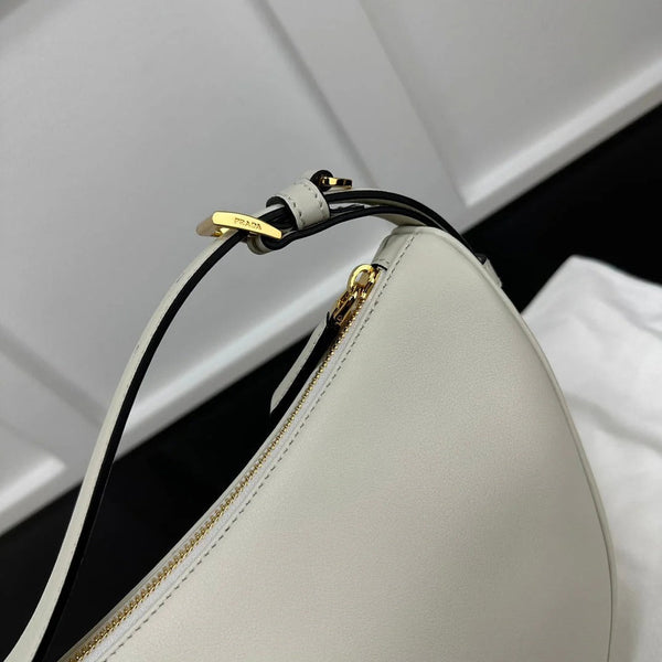 Prad 2026 Large Demi-Lune Shoulder Bag 42cm Calfskin