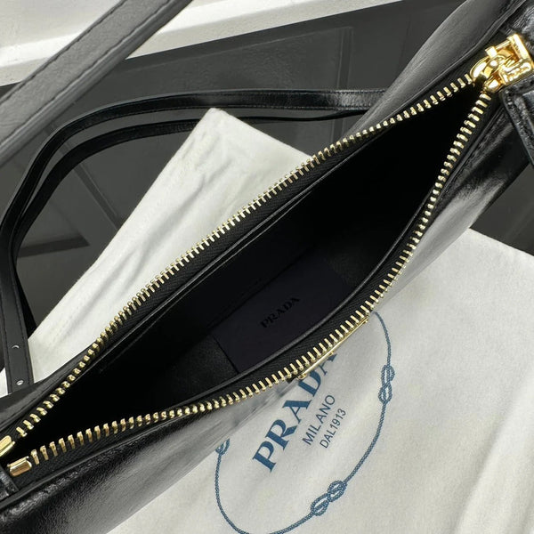 Prad 2026 Arque Shoulder Bag 22.5cm Patent Calfskin
