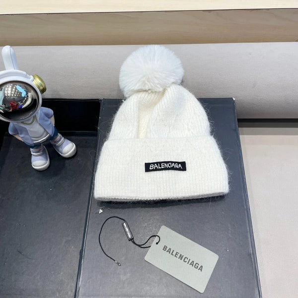 Balenciaga Knitted Hat with Pom-Pom 436967