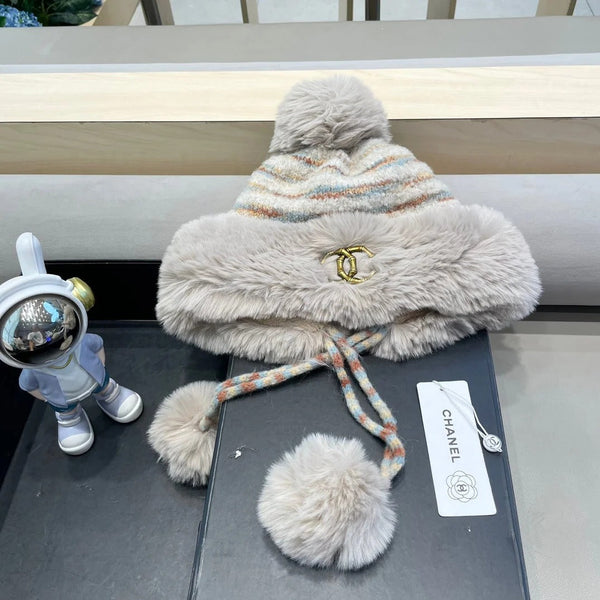 CC Knitted Winter Hat With Fur Trim 437113