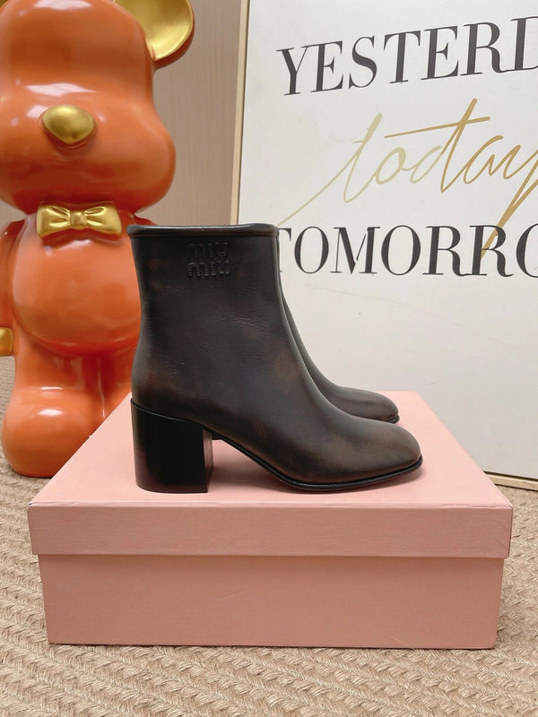 Miu 2026 Ankle Boots 60mm Cowhide 950954