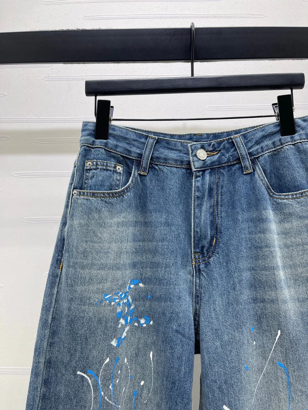 CC 2026 Blue Butterfly Straight-leg Jeans Cotton 402512