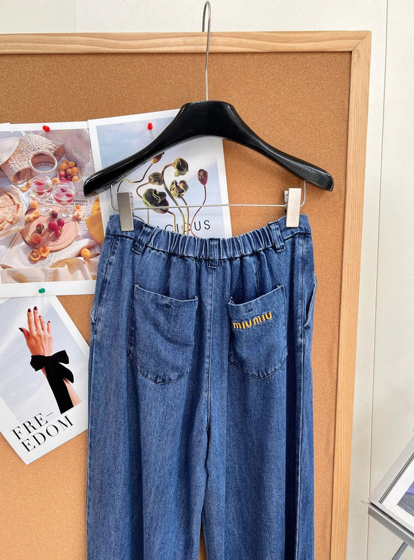 Miu 2026 Straight-Leg Jeans Blue Cotton 636352