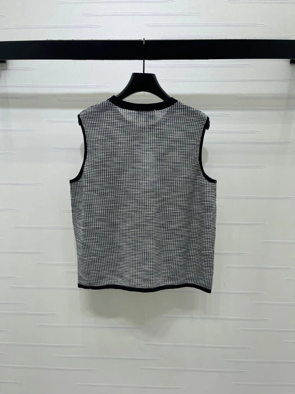 CC 2026 Plaid Knit Vest Wool 677744