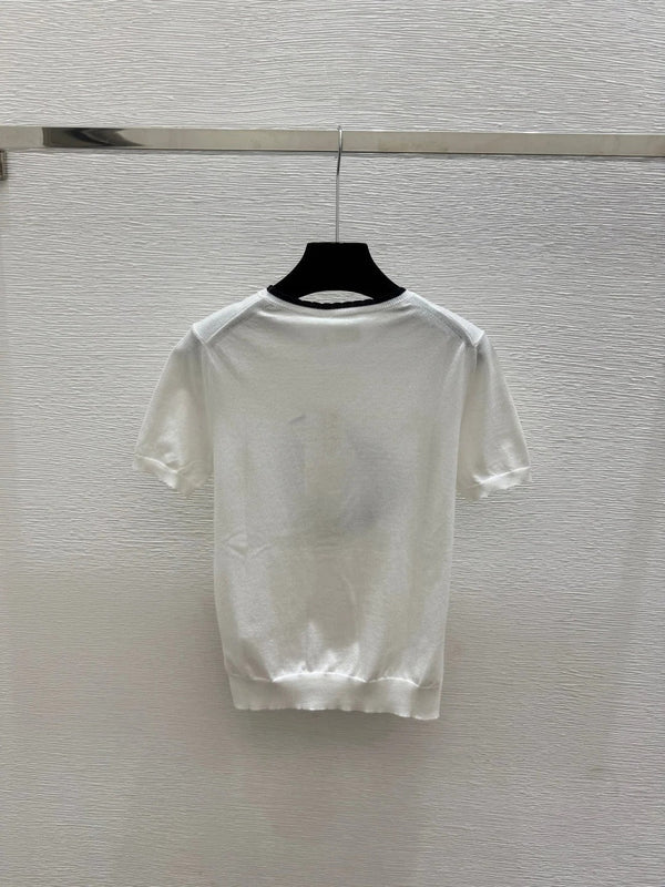 CD 2026 Heart Knitted Short-Sleeve T-Shirt Wool 758717