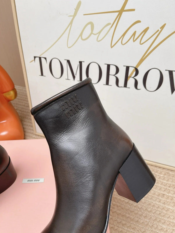Miu 2026 Ankle Boots 60mm Cowhide 950954