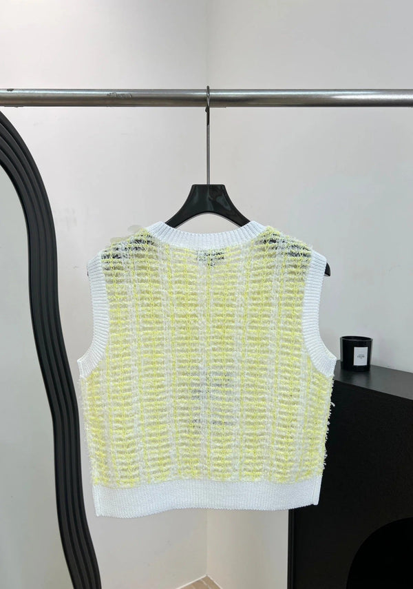 CC 2026 Vest Light Yellow mix White Cotton 664173