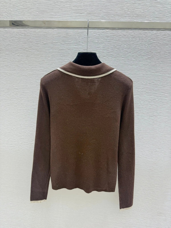 Chanel 2026 Long-sleeved Knitted Polo Shirt Wool 244648