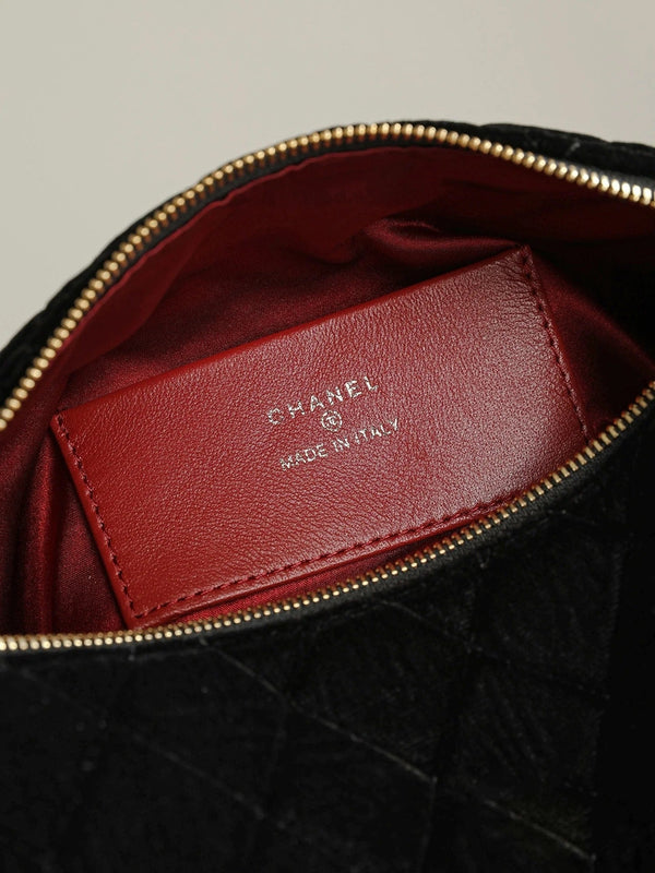 CC 2026 Tassel Cylindrical Bag 23.5cm Black Velvet