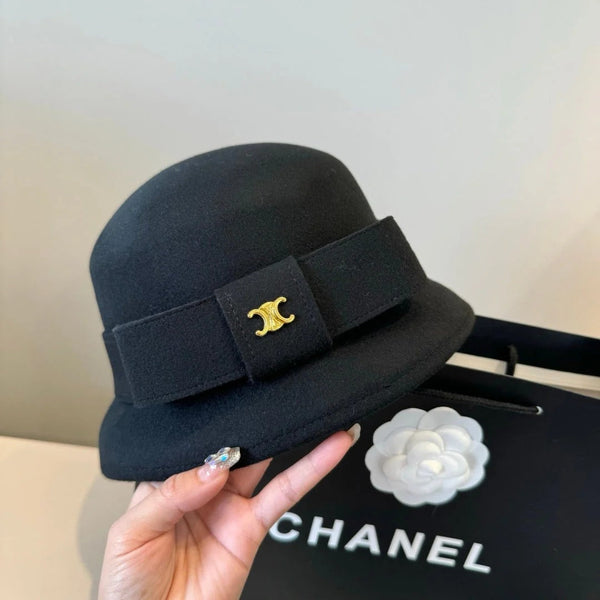 CC Bow Cashmere Bucket Hat 425553