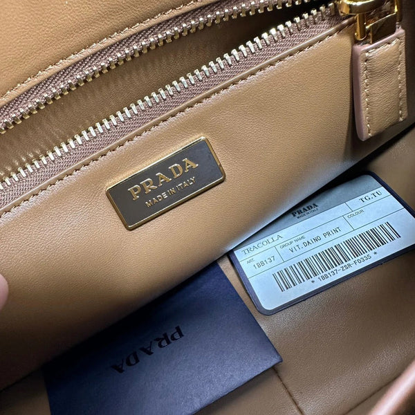 Prad 2026 Aimee Shoulder Bag Brown Suede Calfskin