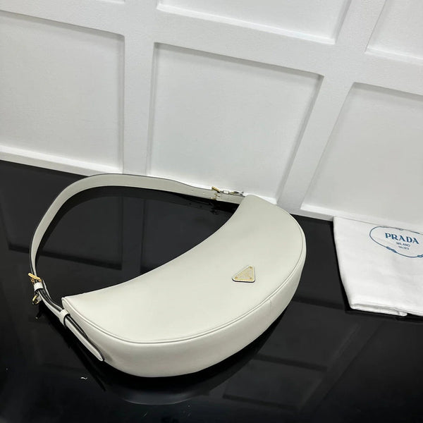 Prad 2026 Large Demi-Lune Shoulder Bag 42cm Calfskin