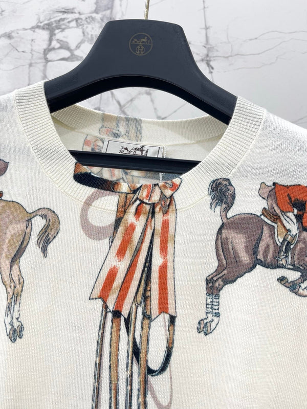 HM 2026 Blend Short-Sleeve Printed Shirt White Mix Colors Wool 653835