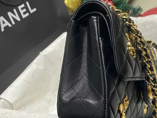 CC 26s Animal Gold Charm Flap Bag Lambskin