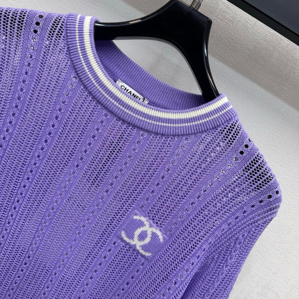 CC 2026 Hollow Long-sleeved Knit Top Wool 418615