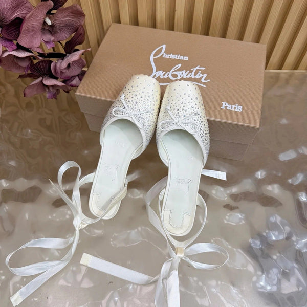 CL Sweetie Jane Strass Ballerina Flat Strass Silk Leather 853096