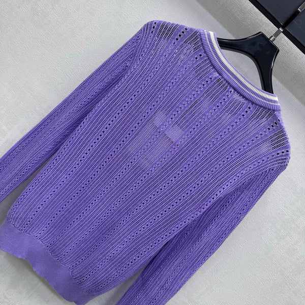 CC 2026 Hollow Long-sleeved Knit Top Wool 418615