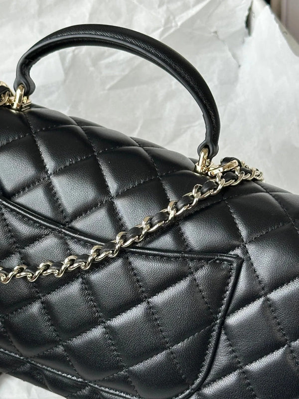 CC 2026 Flap Bag with Top Handle 25cm Lambskin