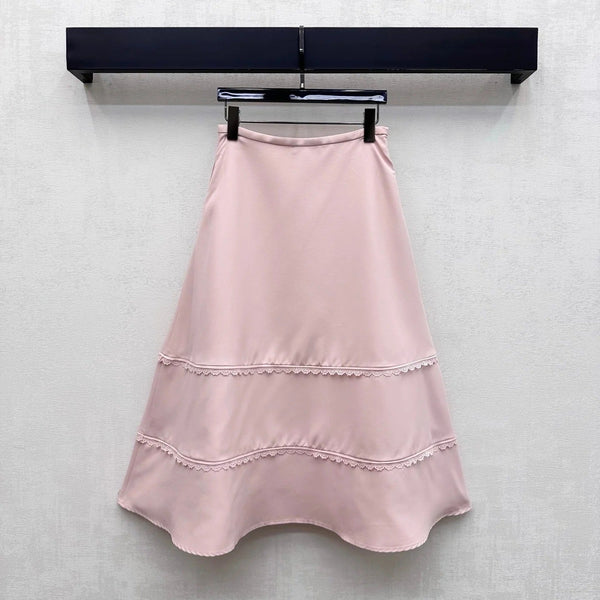 Miu 2026 Midi Skirt Pink Cotton 648501