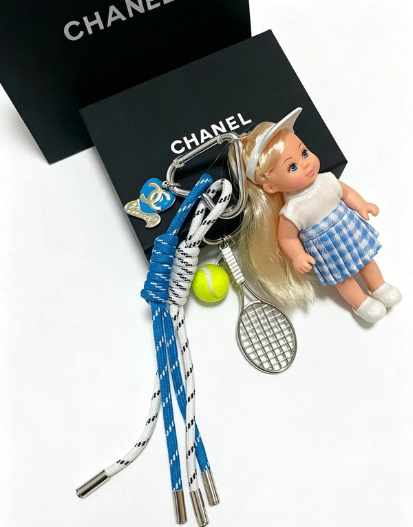CC Tennis-themed Doll Bag Charm Blue