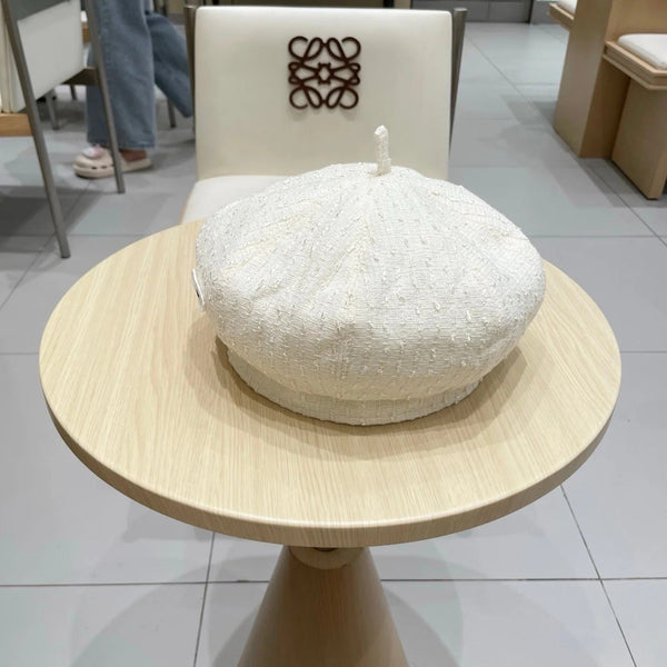 CC Embroidered Chanel Logo Beret 412878
