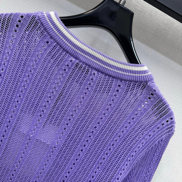 CC 2026 Hollow Long-sleeved Knit Top Wool 418615