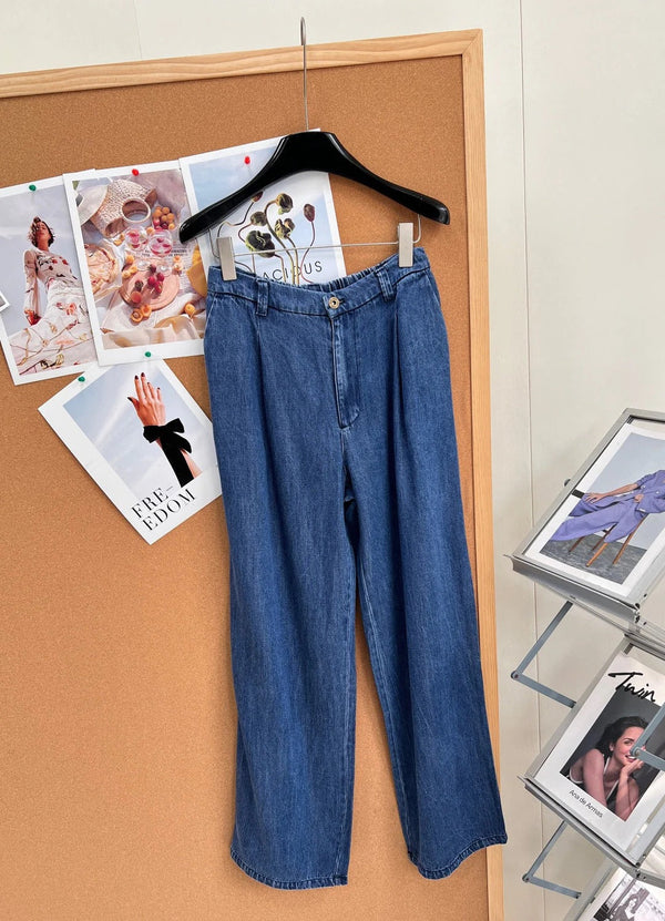 Miu 2026 Straight-Leg Jeans Blue Cotton 636352