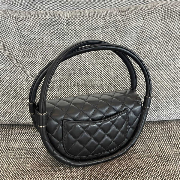 CC 26s Hula Hoop Bag 24cm Black Quilted Lambskin
