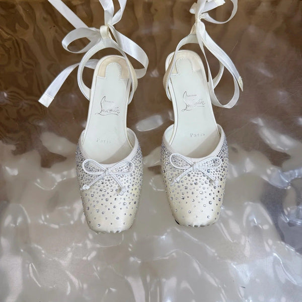 CL Sweetie Jane Strass Ballerina Flat Strass Silk Leather 853096