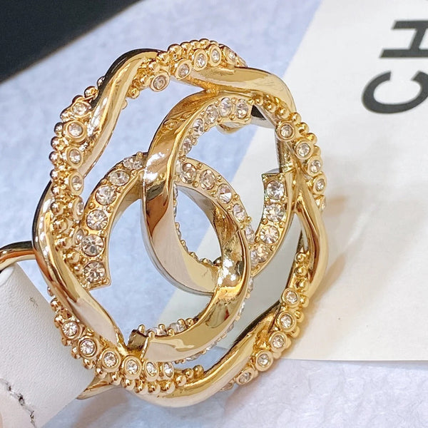 CC 2026 CC Rhinestone Twisted Belt 20mm Calfskin
