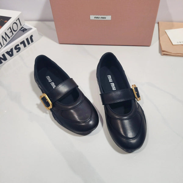 Miu 2026 Gymnasium Mary Jane Flats Leather 953684