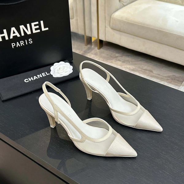 CC 2026 Slingback 70 Mesh Satin Leather