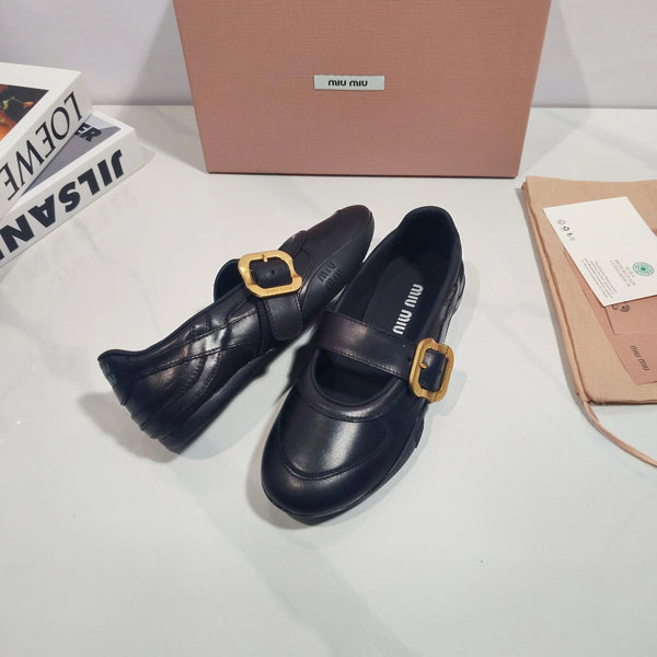 Miu 2026 Gymnasium Mary Jane Flats Leather 953684