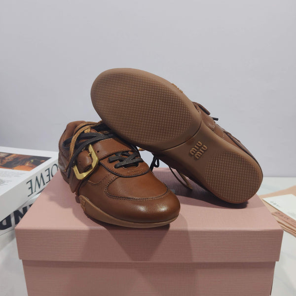 Miu 2026 Buckle Sneaker Leather 953679