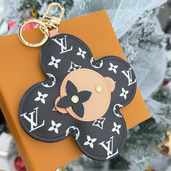 LV Vivienne Head Bag Charm in Monogram Black Canvas